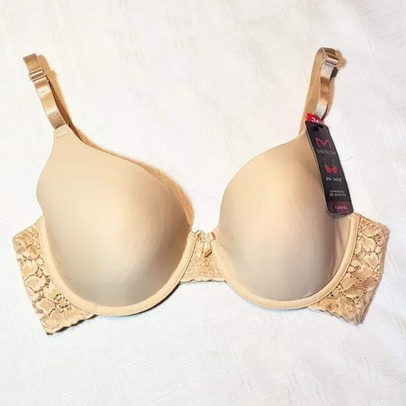 Maidenform Bras Women T-Shirt Demi Coverage Underwire Nude 36D Cup Comfort Bra - Picture 10 of 11